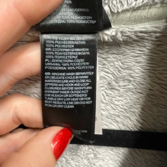 The North Face Osito Fleece Full Zip Jacket Gray/Silver- Size Medium - Picture 5 of 10